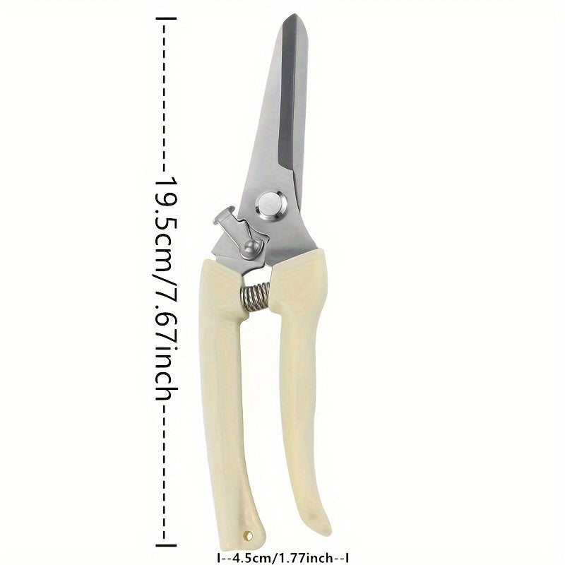 Stainless Steel Garden Pruners - Ergonomic Handheld Shears for Pruning Trees, Fruit and Flowers - No Batteries Required