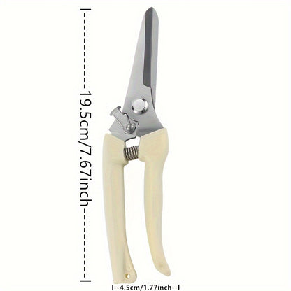 Stainless Steel Garden Pruners - Ergonomic Handheld Shears for Pruning Trees, Fruit and Flowers - No Batteries Required