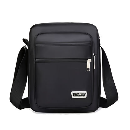 Men's Casual Nylon Crossbody Bag - Adjustable Shoulder Strap, Tassel Detail, Black - Perfect for Daily Commuting and Sports