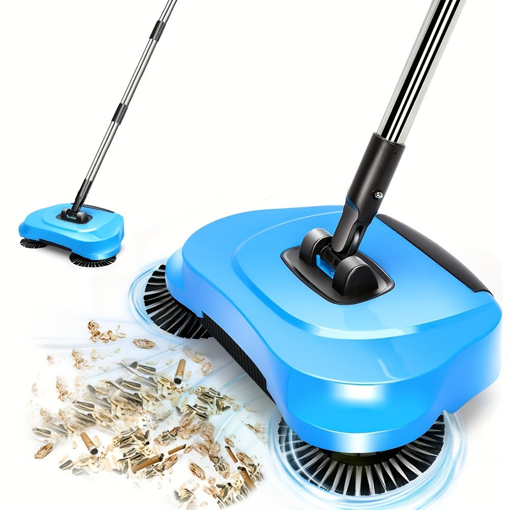3-in-1 Manual Push Broom - Multi-function Cleaning Tool with Sweeping and Mopping Functions - Spiral System for Deep Cleaning - Crumb, Pet Hair and Dust Remover for Home, Office, Kitchen - Essential for Hardwood, Tile, Floor Cleaning