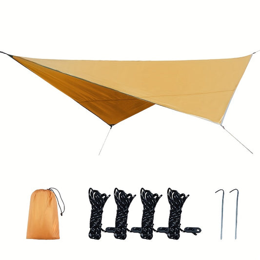 Outdoor Camping Portable Canopy, Diamond Shaped Silver Plated Gazebo Sun and Rain Protection Awning