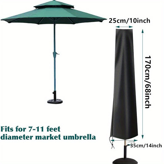 1pcWaterproof Umbrella Cover - 210D Oxford Cloth, UV Protection, Dustproof, Fits 84-125 Inch Market Umbrellas