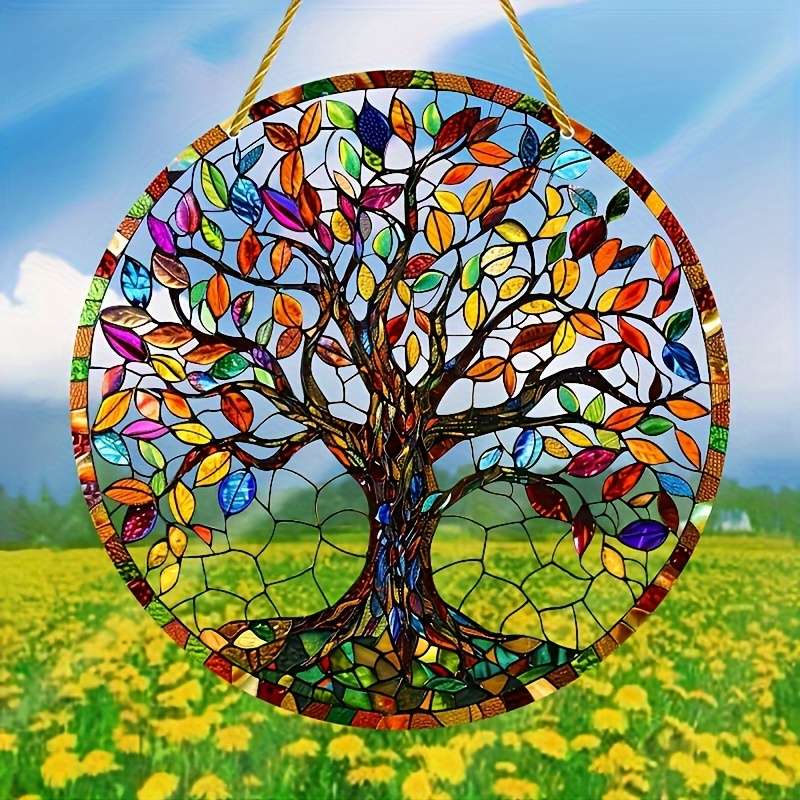 Acrylic Tree Of Life Sun Catcher - Hanging Outdoor Decoration