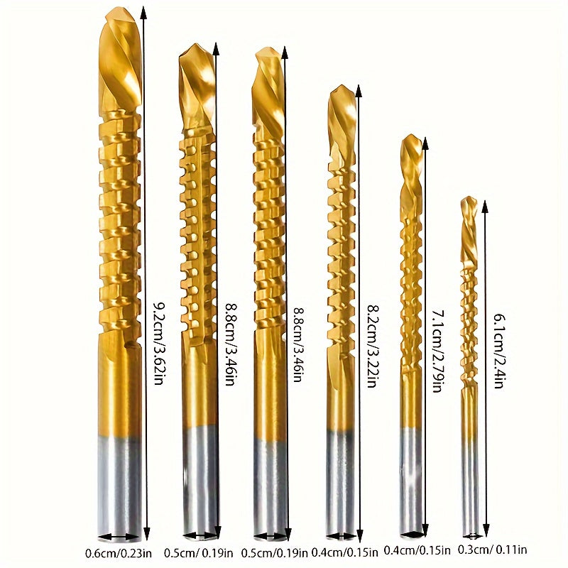 6-piece set Titanium alloy rivet high speed in and out hole, electric drill hole, metal drilling