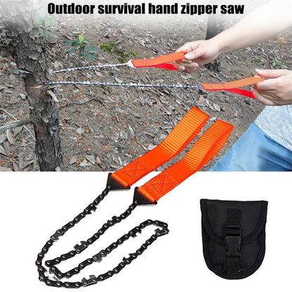 1pc Pocket Chainsaw, Outdoor Survival Hand Chainsaw, Survival Gear, Manual Hand Steel Rope Chain Saw, Emergency Kit