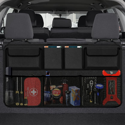 Spacious Oxford Cloth Car Trunk Storage Bag - Durable hanging bag for organized car storage - easy access and visibility