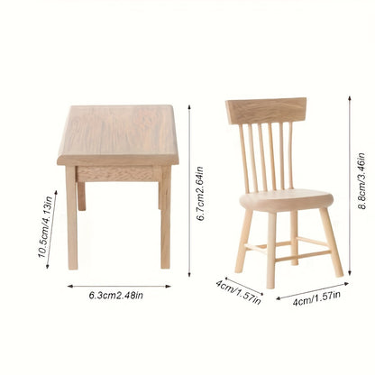 5-piece Mini Wooden Dining Table Set - Perfect for Living Room Decor, Includes Table and Chairs