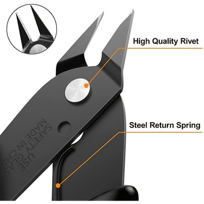 5-Inch Precision Wire & Zip Tie Cutters - Expert Craftsmanship for Jewelry Making, Electronic Repairs & Hobbyists - Durable, Ergonomic Design