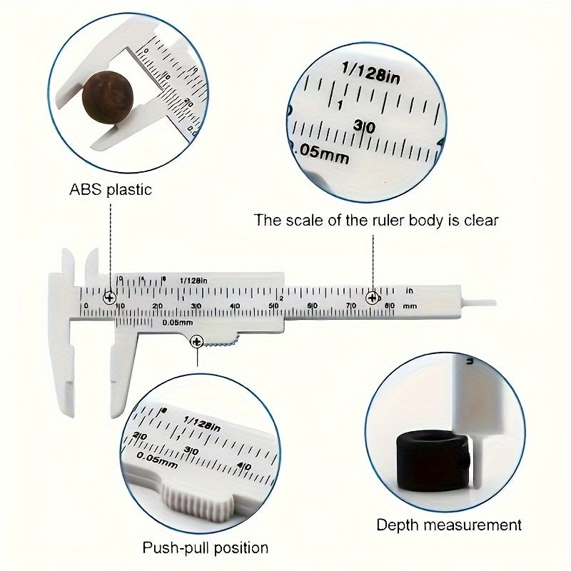 1PC Mini Plastic Vernier Caliper