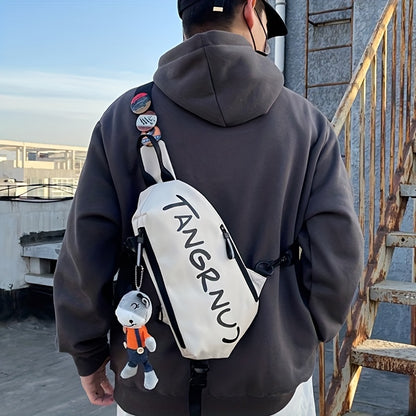 Men's trendy waterproof crossbody chest bag outdoor shoulder bag student bag mobile phone bag multifunctional crossbody bag