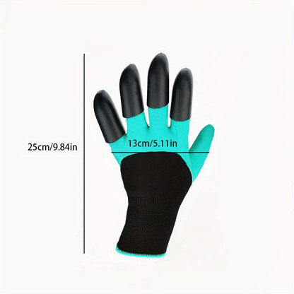 Waterproof Garden Gloves with Claws for Digging & Planting - 1 Pair, Puncture Resistant Latex Gardening Gloves, Lead-Free & Alcohol-Free Material, Hand Washable Outdoor Protective Gear for Flower and Vegetable Gardening