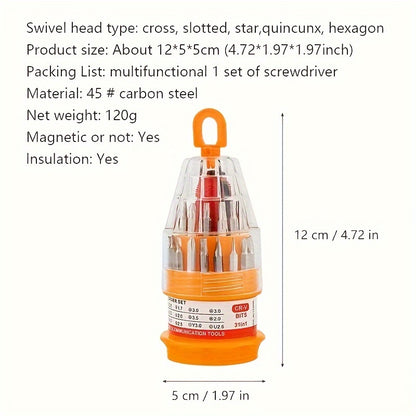 31 in 1 Precision Magnetic Screwdriver Set, Multi-function Hand Screw Tool