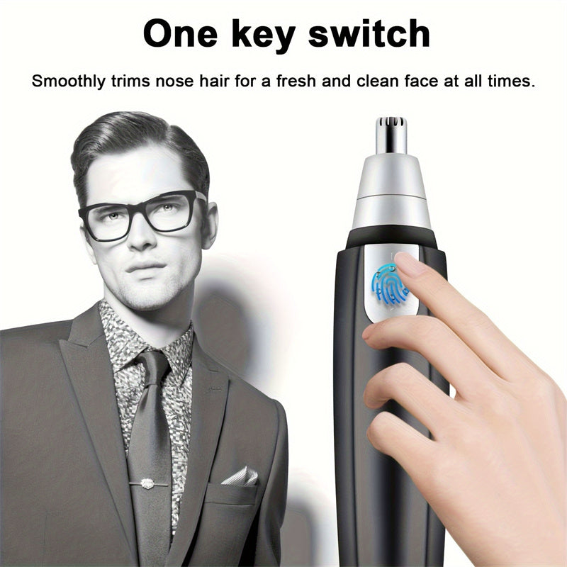 Precision Painless Trimmer - Professional Ear, Nose & Brow Grooming, Sleek Design, No Battery Needed