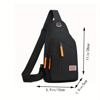 Stylish black Oxford canvas crossbody bag with adjustable shoulder strap and zip closure - perfect for casual outings