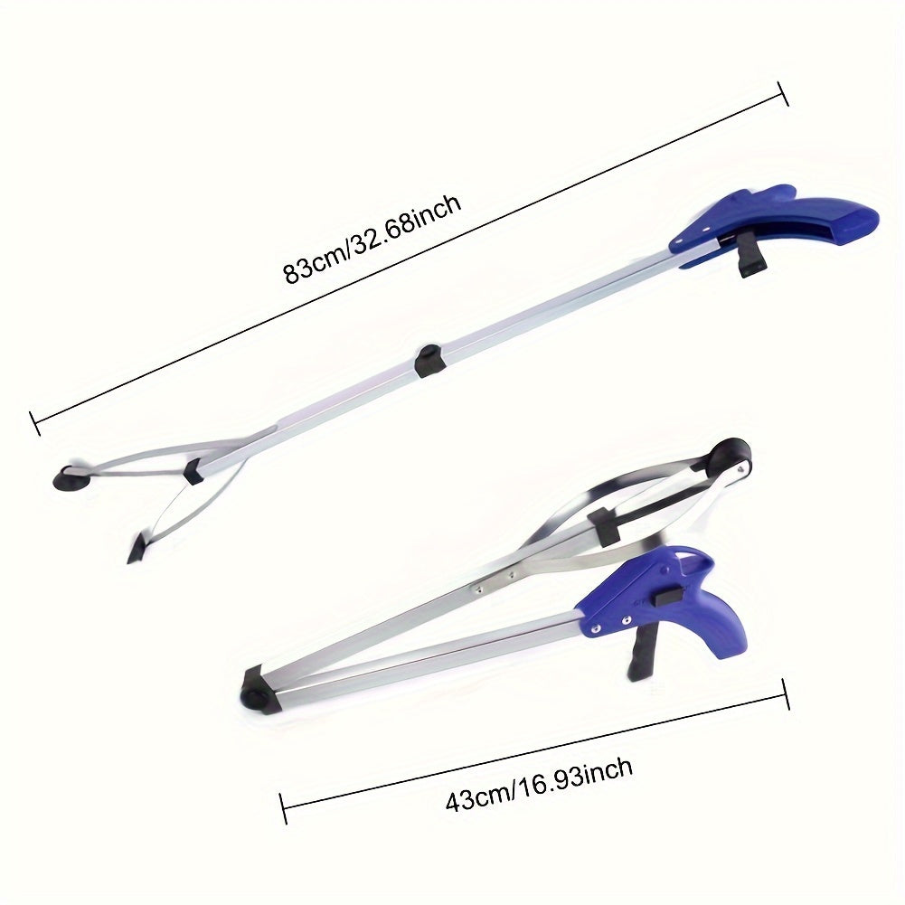1pc, Long-Reach Folding Trash Grabber - Lightweight Alloy Camping & Hiking Tool for Easy Waste Pickup - Compact, Portable, and Space-Saving Design