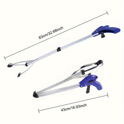 1pc, Long-Reach Folding Trash Grabber - Lightweight Alloy Camping & Hiking Tool for Easy Waste Pickup - Compact, Portable, and Space-Saving Design