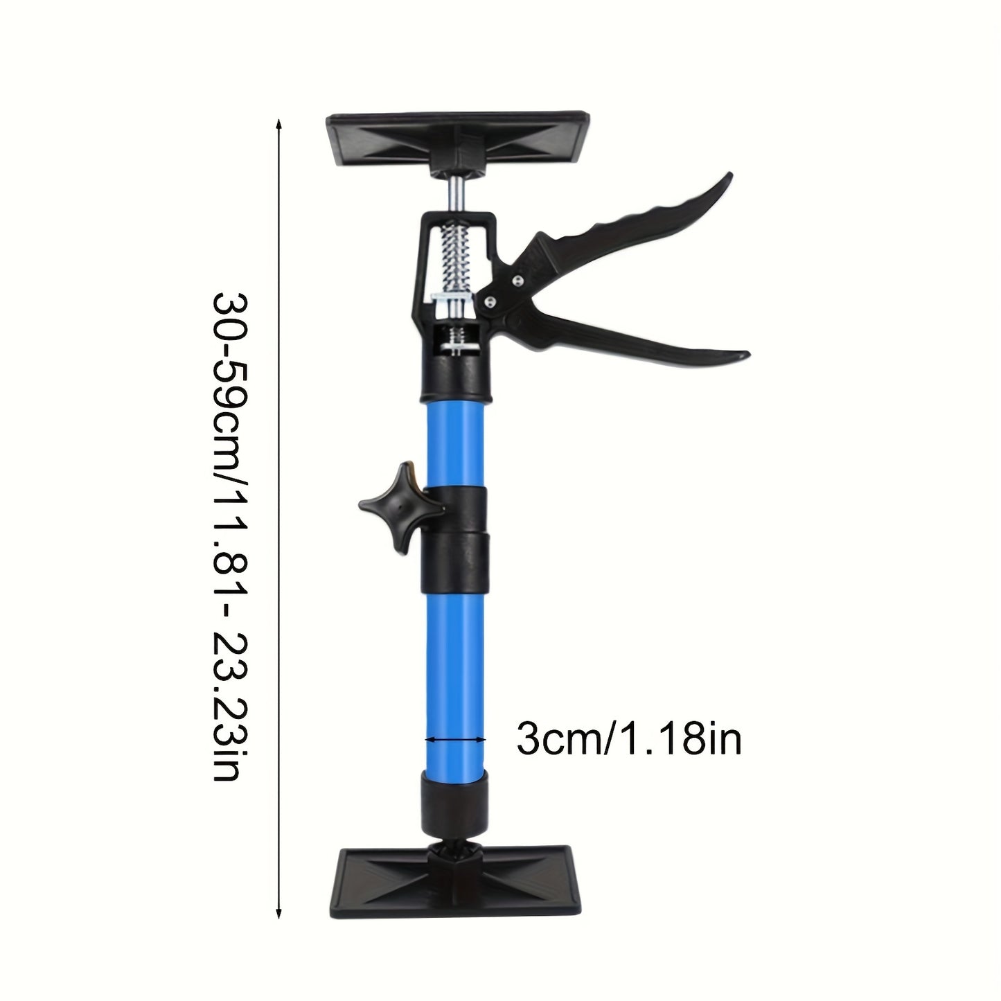 Adjustable Drywall Lift 2 Piece, 30.0-59.0cm Telescopic Support Tool, Cabinet Jack Set, Press and Release Mechanism, with Rotatable Non-Slip Support Base - Manually Operated Construction Tool
