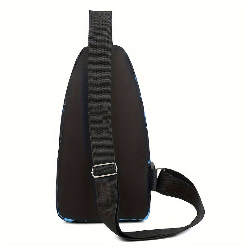 1 piece Men's fashion camouflage messenger bag Nylon cloth casual bag Commuter zipper chest bag [zipper direction random]