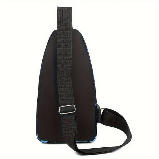 1 piece Men's fashion camouflage messenger bag Nylon cloth casual bag Commuter zipper chest bag [zipper direction random]