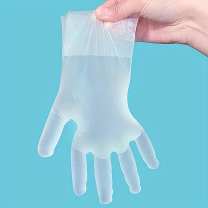 100 Pack TPE Disposable Gloves - Food Grade, Thickened for Cooking, Food Prep and Serving - Maximum Protection and Comfort, Safe for Food Contact