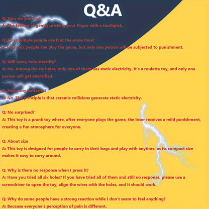 Mini electric shock roulette toy six-hole lie detector toy does not require batteries for multiple people to play Halloween/Thanksgiving/Christmas gifts