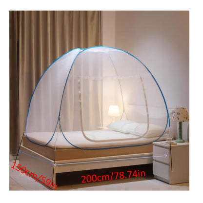 150cm/59" x 200cm/78.74" Pop-up mosquito net tent: portable, double door zipper, independent from bed, suitable for bedroom