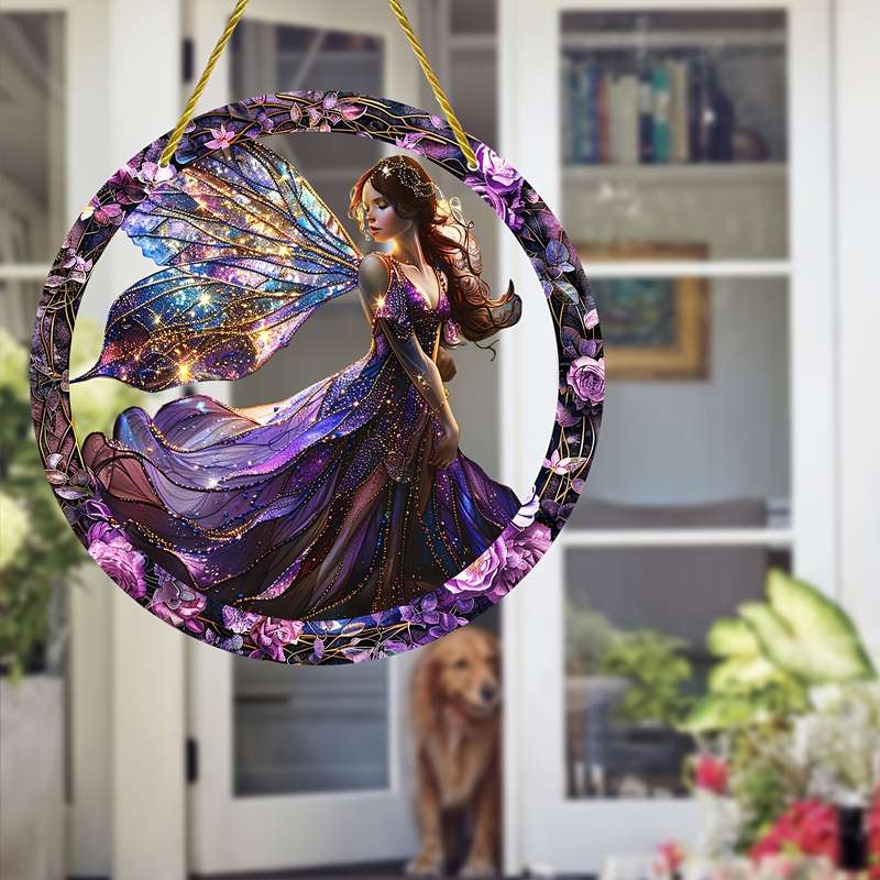 1pc/2pcs Acrylic Fairy Sun Catcher Hanging Decoration - Stain-Resistant