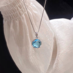 's Golden Tone Purple Oval Simulated Pendant Necklace   Elegant Minimalist Oval Chain Jewelry with Delicate White Accent  Everyday Summer Necklace for  Durable & Versatile Fashion Jewelry Gift  for Teenager