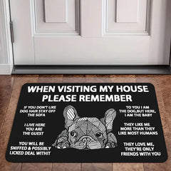 1Pc Funny French Bulldog Doormat "When Visiting My House"