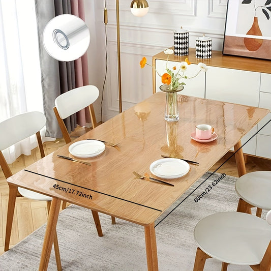 1 piece of durable PVC desk protector - transparent heat-resistant and waterproof desk mat with anti-static surface, can be easily cut into sizes suitable for home and office use