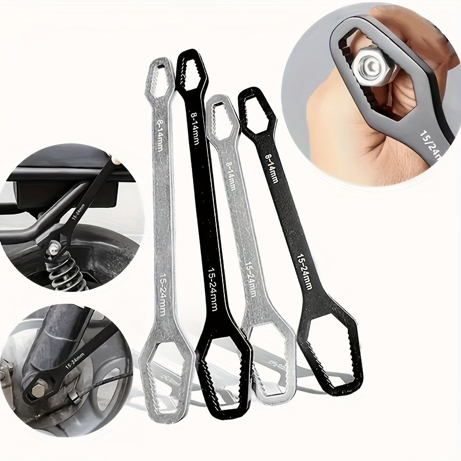 1pc Heavy-Duty Adjustable Torx Wrench Dual-Head Spanner with 5mm Thick Metal Construction 3-17mm