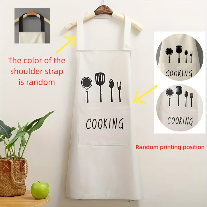 Waterproof Non-Woven Plastic Apron with Convenient Pockets - Stain Resistant, Wipeable Chef Apron for Kitchen and Restaurant, Unisex Design