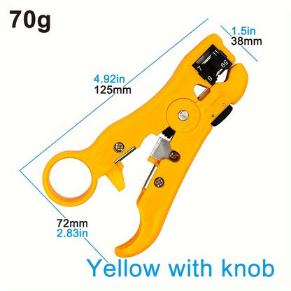1pc Multi-Functional Electric Stripping Knife Pliers Tool, Coaxial Cable Wire Cutter Striper for UTP/STP RG59 RG6 RG7 RG11 Network Cables with Precise Wire Stripping