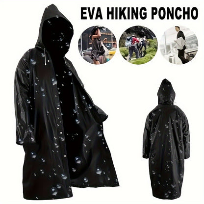 Waterproof Explorer Raincoat - Durable, Windproof, Quick Drying, Breathable, Lightweight with Hood for Ultimate Outdoor Protection - Ideal for Hiking, Fishing, Mountaineering and Camping, Black