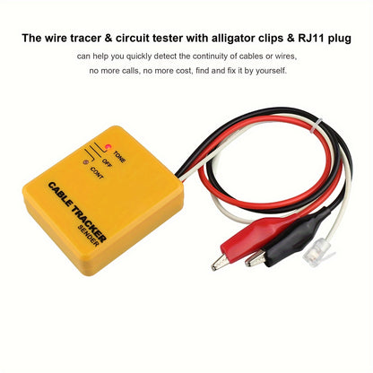 Line Tracer, Cable Finder Tone Generator Probe Tracer, Anti-interference Multifunction Finder, Tone Transmitter and Probe Set with RJ11 Plug and Storage Bag, Network Cable Continuity Tester (without Batteries)