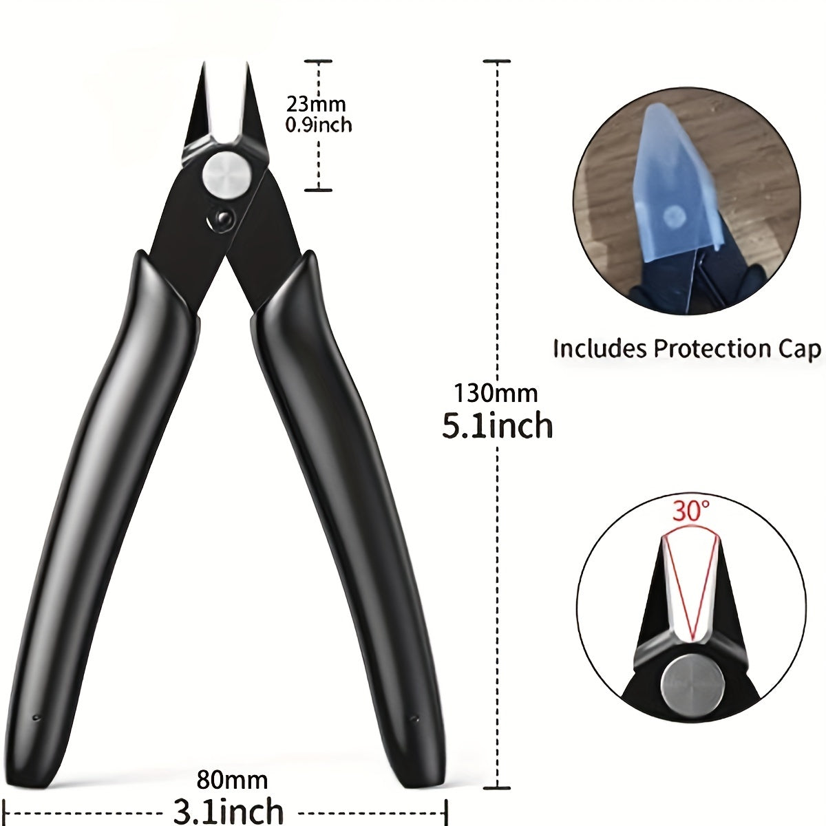 5-Inch Precision Wire & Zip Tie Cutters - Expert Craftsmanship for Jewelry Making, Electronic Repairs & Hobbyists - Durable, Ergonomic Design