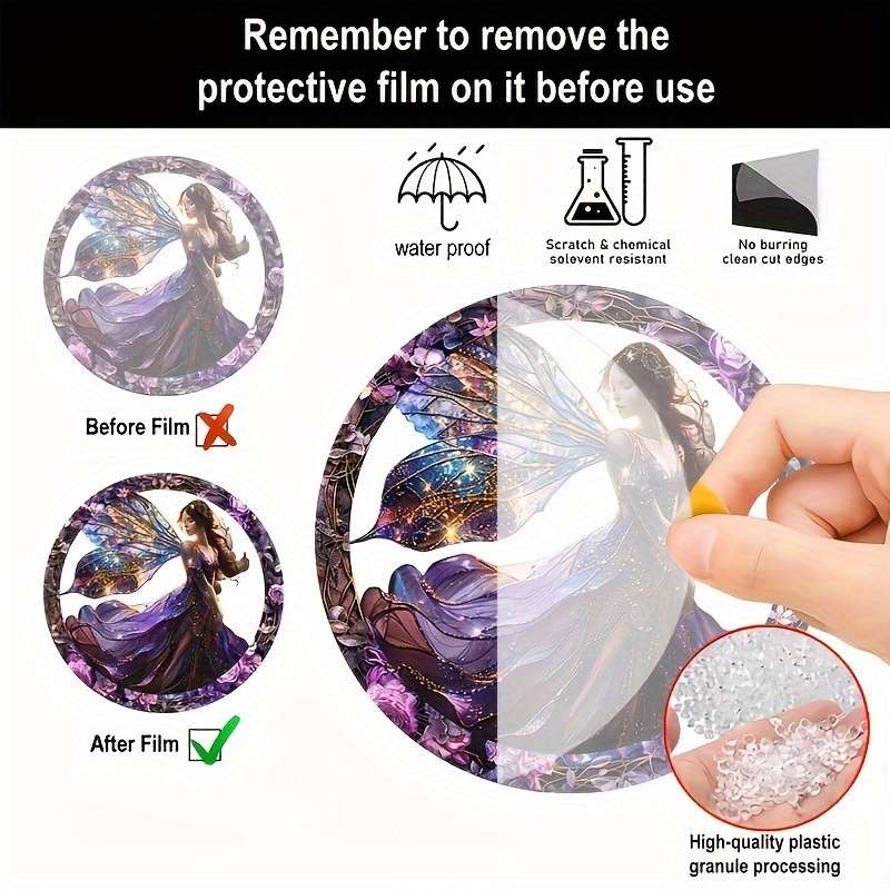 1pc/2pcs Acrylic Fairy Sun Catcher Hanging Decoration - Stain-Resistant