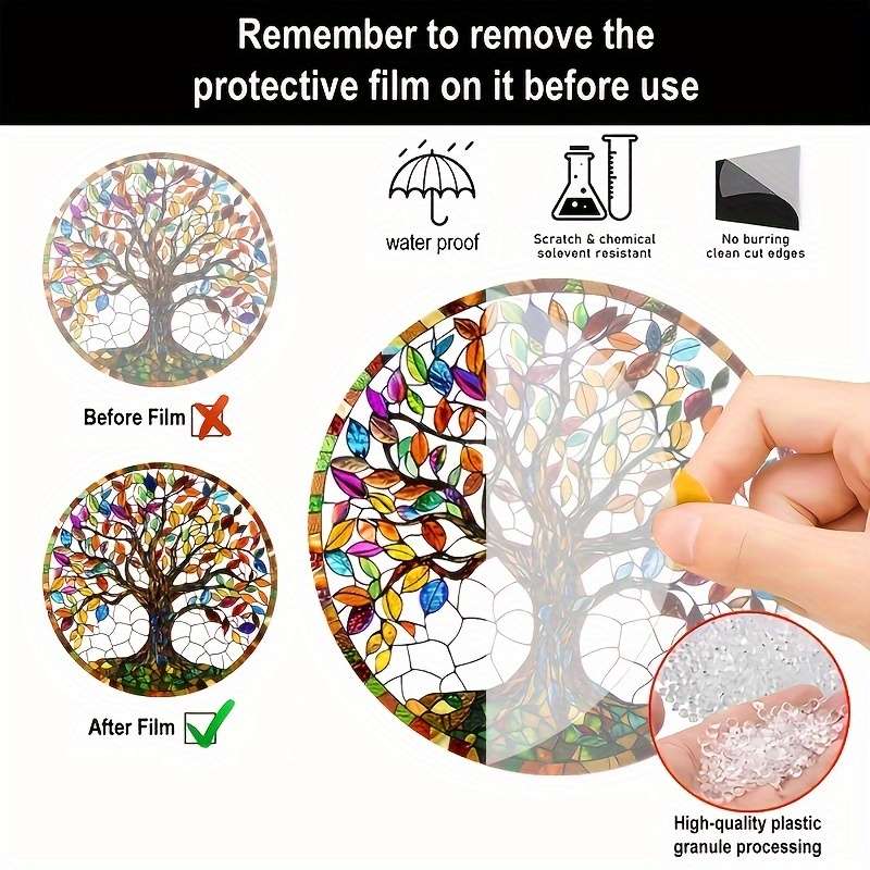 Acrylic Tree Of Life Sun Catcher - Hanging Outdoor Decoration