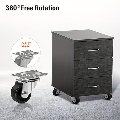 4-Piece Heavy Duty Mini Casters - Rigid Non-Swivel PP Plastic Rollers with Metal Top Plate for Furniture, Cabinets and Small Appliances