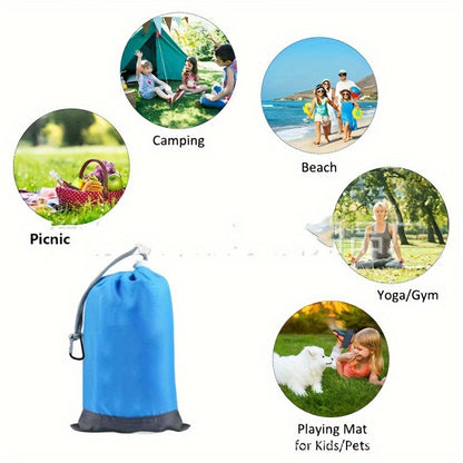 Waterproof Twill Nylon Picnic Mat - Durable, Moisture-Proof, Foldable, and Portable for All-Season Outdoor Camping and Beach Trips - Easy Hand Wash Only