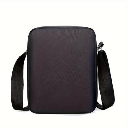 Men's Casual Nylon Crossbody Bag - Adjustable Shoulder Strap, Tassel Detail, Black - Perfect for Daily Commuting and Sports