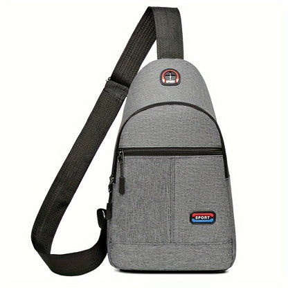 Men's Casual Nylon Crossbody Bag - Multi-Purpose, Sports and Travel Chest Bag with Tassel Detail