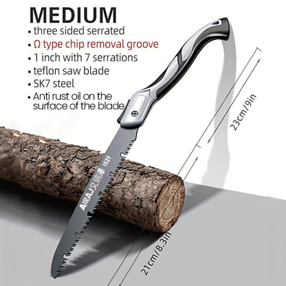 AIRAJ Folding Saw Carpenter Folding Hacksaw Multi-function Cutting Wood Sharp Camping Garden Logging Saw Tree Cutter Hand Tool