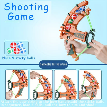Dinosaur ball gun Squirrel sticky ball toy Hang on the wall Bow and arrow throwing disc Sticky ball toy