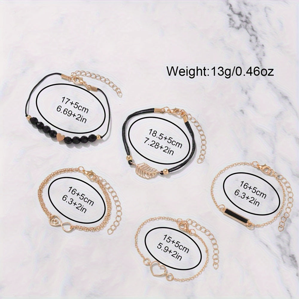 6pcs/set Women's Watch Cute Pink Heart Quartz Watch Shiny Rhinestone Analog Wrist Watch & Bracelets, Gift For Mom Her