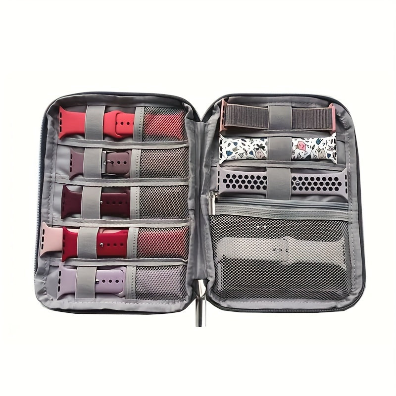 Compact Travel Cable Organizer - Multi-Pocket Electronics Organizer for Chargers, Cables and Accessories, Durable Fabric, Black - Perfect for On-the-Go Cable Management