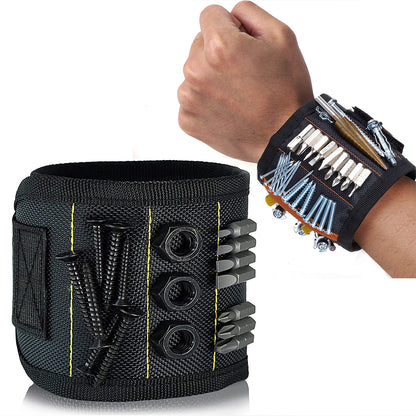 1pc Mighty Magnetic Tool Wristband - Super Strong Neodymium Magnets Hold Nails, Screws, & Tools Securely - Durable Work Essential for Hands-Free Convenience