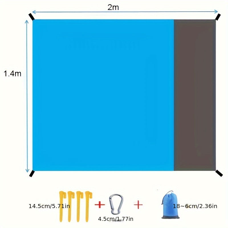 Waterproof Twill Nylon Picnic Mat - Durable, Moisture-Proof, Foldable, and Portable for All-Season Outdoor Camping and Beach Trips - Easy Hand Wash Only