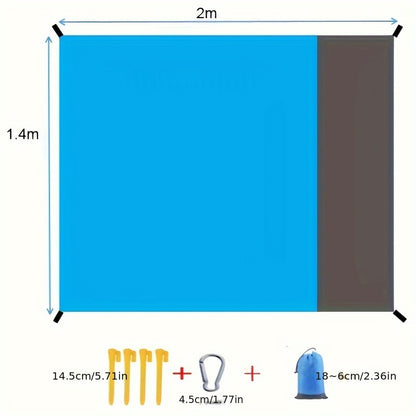 Waterproof Twill Nylon Picnic Mat - Durable, Moisture-Proof, Foldable, and Portable for All-Season Outdoor Camping and Beach Trips - Easy Hand Wash Only