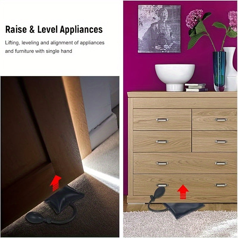 Multi-function Air Wedge Pump - Adjustable Inflatable Shim Bag for Car Leveling and Alignment, Great for Door Installation and Home Use, Durable TPU Material, Supports up to 136.08KG